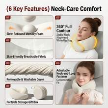 U Shaped Travel Neck Pillow Ergonomic Comfortable Sleep Support Pillow Portable Lightweight Design Ideal For Airplane Train Car Road Trip And Home Rest Essential Travel Accessories With Convenient Storage Package - 酷黑 - 查看 10