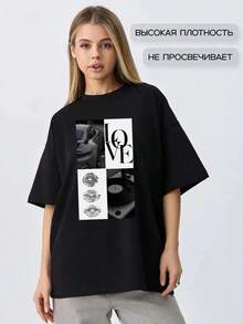 Diseño único, moderno, retro, de nicho, estampado popular, nuevo estilo de verano, camiseta de manga corta de algodón puro, top casual para mujer. - Blanco - Ver 11