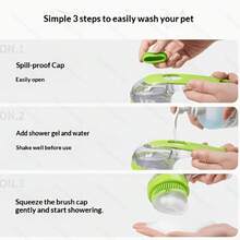 2-In-1 Yellow & Green Pet Grooming Brush, Easy Lather For Cats And Dogs Bathing - Yellow - View 5