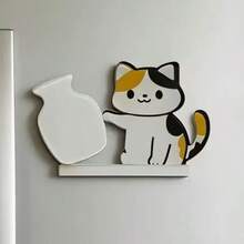 猫须冰箱贴，可爱猫咪推花瓶造型，强力磁背，多功能招财猫须收集器，宠物毛发收纳，小花瓶，温馨宠物纪念品，强力吸附便签和照片，适合爱猫人士、猫爸猫妈、宠物主人，个性化家居、厨房、办公室装饰，白板、橱柜、磁性板，生日、圣诞节、乔迁礼物，圣诞节交换礼物，宠物纪念品 - 彩色 - 查看 15