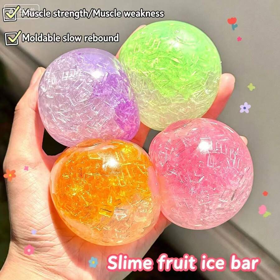 5 piezas/10 piezas/15 piezas/20 piezas Juguetes antiestrés para apretar cubos de hielo, cubos de hielo falsos de sal marina de rebote rápido y transparentes para aliviar el estrés - Multicolor - Ver 1