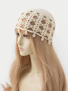 1 chiếc mũ len móc thủ công nhẹ, thời trang dành cho nữ, thích hợp cho mùa xuân/thu, phong cách boho, kỳ nghỉ biển, và sử dụng hàng ngày. - A - Xem 7