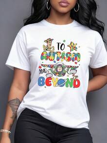 Colorful Puzzle Piece Designs Celebrate Inclusion And Convey Support For Autism With A Message Of Hope And Overcoming Challenges. Comfortable And Stylish Women's T-Shirt - White - View 6