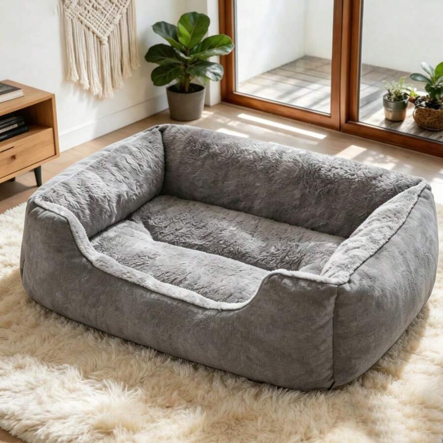 XXL Orthopedic Dog Bed – Washable, Waterproof, Non-Skid, Removable Cover, Large Pet Couch Sofa For Extra Large Dogs, Cats & Puppies - 灰色 - 查看 1
