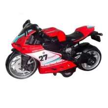 Miniature Diecast Motorcycle Toy For Children And Collectors With Sound, Light, And Friction - Mot 27 Vermelha - View 1