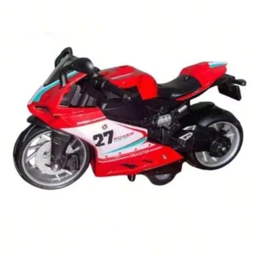 Miniature Diecast Motorcycle Toy For Children And Collectors With Sound, Light, And Friction - Mot 27 Vermelha - View 1