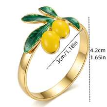 6pcs Yellow Lemon Napkin Rings, Wholesale Banquet Table Napkin Rings - Gold - View 3