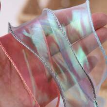 1 Pair Iridescent Organza Ribbon Shoelaces, Transparent Sheer Bow Shoe Laces For Sneakers, Casual Shoes & Flat Shoes, Y2K Fairy Style Replacement Shoe Strings - Multicolor - View 4