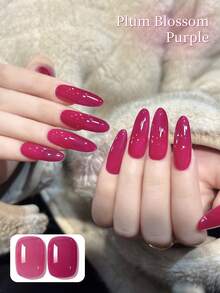 1 Flasche 40ml Pflaume Lila Nagellack Gel, Semi-Permanentes Nagelgel, Entfernbarer UV LED Nagellack, Nagelkunstbedarf, DIY Nageldekoration, Geschenk für Zuhause Salon für Frauen - Rot-violett - Übersicht 5
