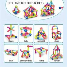 Children's Magnetic Rod Toys, STEM Education Development Of Creativity And Intelligence - Ideal Birthday Or Holiday Gift, Magnetic Building Blocks Learning Tool, Creative Games, Interesting Learning, Interesting Design, Materials, Materials, Brain Development, Building Blocks, Elementary School Children, Preschool Children, Elderly Toys - Multicolor - View 6