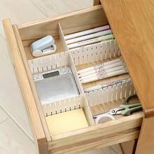 8/4/1pc Adjustable Drawer Divider Plastic Partition, Free Combination Drawer Storage, Cuttable Drawer Organizer, For Home Storage Organization - Multicolor - View 4