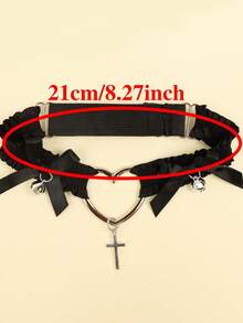 1 chiếc vòng cổ choker bằng da PU phong cách punk, phụ kiện thời trang đường phố dành cho nữ. - màu đen - Xem 5