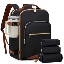 NEWHEY 40L Mochila de Viaje, Aprobada por Aerolíneas, Incluye 3 Cubos de Embalaje, Bolsa de Noche TSA, Bolsa Impermeable de Artículo Personal, Mochila de Fin de Semana, Adecuada para Portátil de 17 Pulgadas - Multicolor - Ver 2