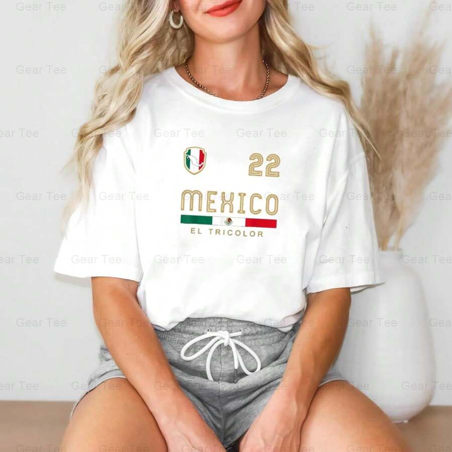 Vintage Mexico Jersey Football Soccer Flag, World Cup Fan Supporter, Green, , Pride Comfort Color T-Shirt Unisex, up to 4XLRopa De Mujer / Ropa De Mujer De Uso Diario / Blusas, Camisas Y Camisetas De Mujer / Camisetas De Mujer Ropa Deportiva Basicos Mujer Short Playeras Para Hombre - Blanco - Ver 1
