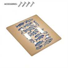 1 pieza Placa de pared de 1 o 2 enchufes con diseño de sardinas estilo escolar, cubierta decorativa de toma de corriente adecuada para decoración de cocina, oficina y hotel - A - Ver 13
