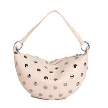 BAILEE Stylish, Solid-Colored PU Women's Handbag With All-Over Studs And A Saddle-Style Design. Perfect For Outfits And As A Gift. - Multicolor - View 19