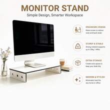 1 pieza Soporte ergonómico para monitor de computadora, soporte multifuncional de escritorio para oficina, soporte para monitor con espacio de almacenamiento - capa - Ver 6