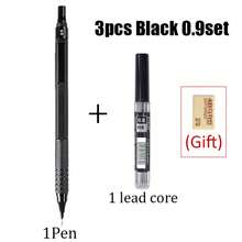 Bộ 3 bút chì tự động chất lượng cao màu đen/bạc, ruột chì than HB đen 0.3/0.5/0.7/0.9/2.0mm, khó gãy, thích hợp cho bút vẽ chuyên nghiệp và văn phòng phẩm (Tặng kèm 1 bút + 1 ruột chì + 1 tẩy). - Nhiều màu - Xem 14