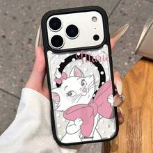 1件裝 壓克力磁吸手機殼 Disney Marie Cat，可愛軟萌少女風動漫卡通，支援無線充電，中性保護殼，適用 iPhone 18 Pro/18 Pro Max/17/17 Pro/17 Pro Max/17/16/15/14/13/12 系列 - 粉色 - 查看 5