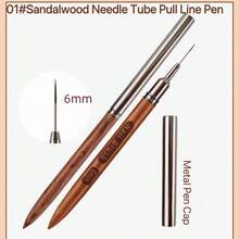 Bộ cọ vẽ móng nghệ thuật bằng gỗ đàn hương, 5 cọ siêu mỏng dùng để vẽ đường nét mảnh, thiết kế móng nghệ thuật, vẽ tranh, phác thảo, sơn gel UV, kích thước 4/8/12/20/25mm - Gỗ đỏ - Xem 12