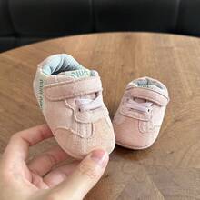Giày trẻ sơ sinh và trẻ nhỏ mùa xuân mới, 0-1 tuổi, 3-6-12 tháng, bé trai và bé gái, chống trượt, đế mềm. - Hồng - Xem 6