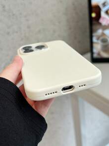 1件 矽膠手機殼，適用於 Apple 17 Pro Max、16 Pro、13 Pro、15 Plus、12 Pro、14 Plus/11，純色簡約款，男女通用保護殼 - 古董白 - 查看 5