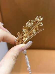 1件裝 - 蝴蝶愛花髮夾 - 精緻小側夾，適用於頭側。古風清新粉藍色髮夾，適合俐落髮型。古風漢服、新中式髮夾，適用於後腦勺，彈簧夾、抓夾 - 彩色 - 查看 7