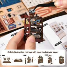 DIY Book Nook Kit, 3D Wooden Puzzle Miniature House Bookshelf Decor, Handmade Gift For Adults & Teens, Friends, Ideal Gift For Birthday, Holidays, Age 14+ (Pergola Reading Room) - Pergola Reading Room - View 8