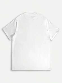 Camiseta de mujer, top casual de manga corta y cuello redondo, tela de elasticidad media, lavable a máquina, ajuste cómodo adecuado para todas las estaciones, camiseta de mujer, camiseta con estampado plano único, camiseta de mujer de ajuste cómodo. - Blanco - Ver 2