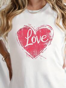 Camiseta de Mujer Pure Heart Love G500 - Estilo Minimalista Casual, Cuello Redondo, Ajuste Cómodo, Suave y Transpirable, Lavable a Máquina, Top Opaco Adecuado para Todas las Temporadas - Blanco - Ver 8