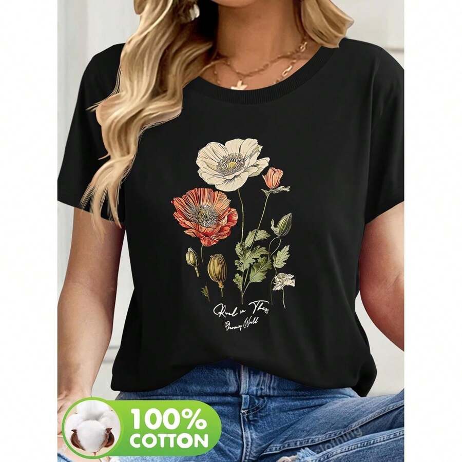 Dam-T-shirts - Svart - Visa 1