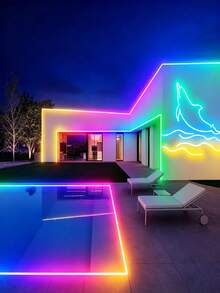 1PC Neon Flexible RGB LED Neon Light Strip With Remote Control- Color-Changing Neon For Bedrooms, Sofas, Game Settings And Home Theater Decor Perfect For Holiday Decorations - Colored Light - View 3