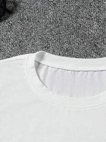Soft And Comfortable Korean Style T-Shirt, Casual Printed Clothing, Short Sleeve And Round Neck For Women In Spring And Summer, Summer Tops For Women 100% Breathable Cotton. - 白色 - 查看 4