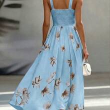 AB Patchwork V-Neck Sleeveless Waist Cinched Elegant Midi Dress, Suitable For Work & Vacation - Multicolor - Ver 7