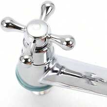 2pcs/Set Grifo de agua fría y caliente con mango en forma de cruz estilo victoriano, grifo de pilar pulido adecuado para cocina y baño - Multicolor - Ver 2