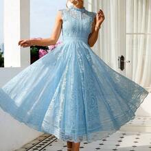 Women's Elegant Vintage Lace A-Line Dress, Party Dress, Wedding Dress, Birthday Dress, Graduation Dress Summer - Albaricoque - Ver 2