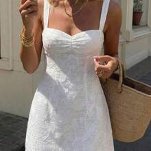 Women's Floral Knit Dress, Wedding Guest Dress, Holiday Dress, Graduation Dress, Date Party Dress, Solid Color Mini White Backless Umbrella Dress, Fitted Dress, Short Dress, Party Dress, Women's Graduation Dress, Teacher Outfit, Teacher Skirt Sexy Party Clubwear ,Tea Break, Perfect For Everyday Wear. It's Also Suitable For Work, Back-To-School, Afternoon Tea, Summer Music Festivals, Western Style, Nomadic Style, Birthday Parties, Graduation Ceremonies, Preppy Style, School Uniforms, Casua - Celeste - Ver 2