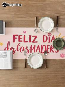 1 pezzo Tema della Festa della Mamma FELIZ DÍA De Las MADRES Tappeto da tavolo con tulipani, copertura antipolvere per microonde, copertura protettiva, disponibile in varie misure, adatto per la sala da pranzo di casa, la decorazione della cucina, la decorazione della casa, le feste all'aperto e la decorazione del ristorante, aspetto in lino strutturato - Multicolore - Visualizzare 6