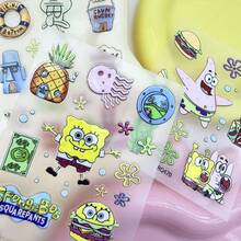 SpongeBob SquarePants 2pcs/1pc Cute & Fun Cartoon Stickers, Suitable For Smartphone, Room Decor, Laptop, Water Bottle, Bumper, Skateboard, Phone Case And Back To School Decoration. Multipurpose Decorative Stickers For Various Scenarios, Scratch-Resistant (Random Style) - Multicolor - View 10