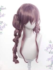 Hanging Eared Rabbit Taro Purple Wig For Women Lolita Roman Roll Jellyfish Head Double Ponytail High-Level Roll Roman Roll Doll Feeling Ancient Early Hair Cover - Multicolor - View 4