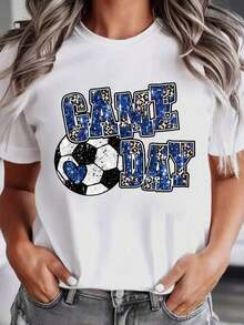 1 camiseta de aficionado al fútbol para mujer, ideal para eventos deportivos. Es una camiseta perfecta para regalar a amigos y familiares en cualquier día festivo u ocasión especial. 180g 100% algodón, los diseños están completamente impresos. Unisexo. - Negro - Ver 8