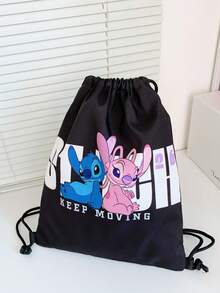 Disney 1个迪士尼背包,卡通抽绳背包,儿童背包,可扩展胸包,旅行包,多功能收纳包,时尚手提包,牛津布单肩包 - 彩色 - 查看 16