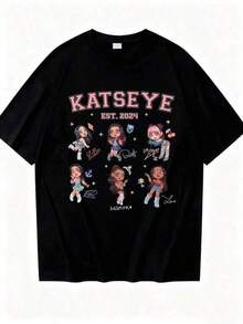 Camiseta unisex de algodón puro KatseyeTodosMiembroSudaderaOjo de GatoHermosoCaosMundoTourCamisaOjo de GatoGenialChibiCamisaGabrielaCamisaOjo de GatoSuaveEsFuerte, ropadepantalones de mujerdetraje de hombredebañohombre, ropadehombre,playerasdehombre, vestidoscasualesparamujer - Negro - Ver 2