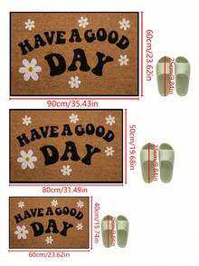 1pc "Have A Beautiful Day" Daisy Print Doormat, Non-Slip Dirt-Resistant Entryway Carpet, Water-Absorbent Low-Pile Indoor/Outdoor Mat, Cute Floral Welcome Rug For Porch/Kitchen/Bathroom, Farmhouse Home Decor - 1PC - View 9