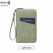 CHARM INFINITE RFID Anti-Theft Large Capacity Passport Holder, Fashionable Slim Travel Wallet, Unisex Travel Essential Gift - Green - View 9