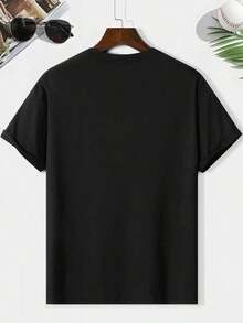 1 Piece "Faith Hope Love" Heartbeat Pattern Print, Women's Plus Size Casual Round Neck Fashion T-Shirt, Spring/Summer, 180g - Women's Summer Clothes, Shiny Cotton Tops, Casual Short Sleeve T-Shirts For Going Out. - 黑色 - 查看 2