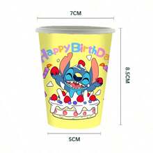 50pcs Cartoon Style Tableware Set [7 Inch Paper Plates, 9 Inch Paper Plates, Napkins, Paper Cups] - 10 Person Party Set, Suitable For Birthday Party, Wedding, Theme Party, Family Picnic, Back To School Season - Multicolor - View 13