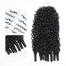 Burmese Curly Feather Crochet Human Hair Bundles Human Crochet Hair Pre Looped  Pre-Separated Reusable Invisible  Virgin Human Hair Crochet Extensions Natural Black - Natural Black - 查看 25