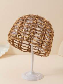 2 chiếc mũ len móc thủ công mỏng nhẹ, khoét lỗ, đính sequin dành cho nữ, phù hợp với phong cách bohemian, đi biển, du lịch, mặc hàng ngày, mùa xuân và mùa thu. - A - Xem 3