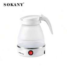 SOKANY 09089 折疊式電水壺，600W功率，600ml容量，304不鏽鋼，矽膠材質，可自由伸縮折疊，輕巧便攜，適合旅行、出差、宿舍使用 - 白色 - 查看 11